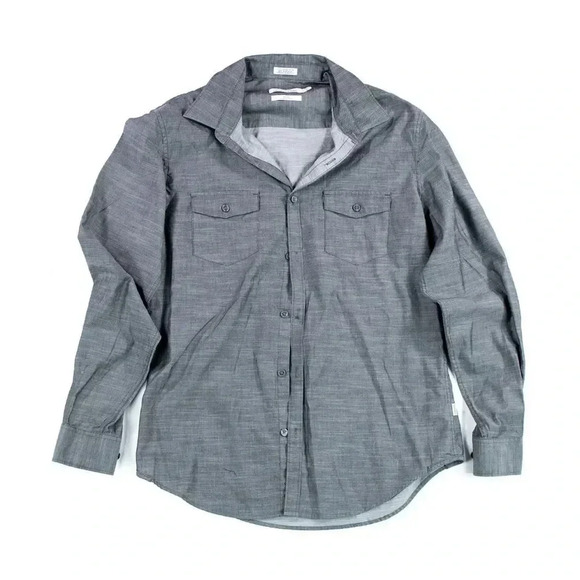 Calvin Klein Gray Button Down Medium - Picture 1 of 3